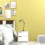 Hanah Home Mesita de Noche Moderna Blanca 2 Cajones, 45x45x40 cm
